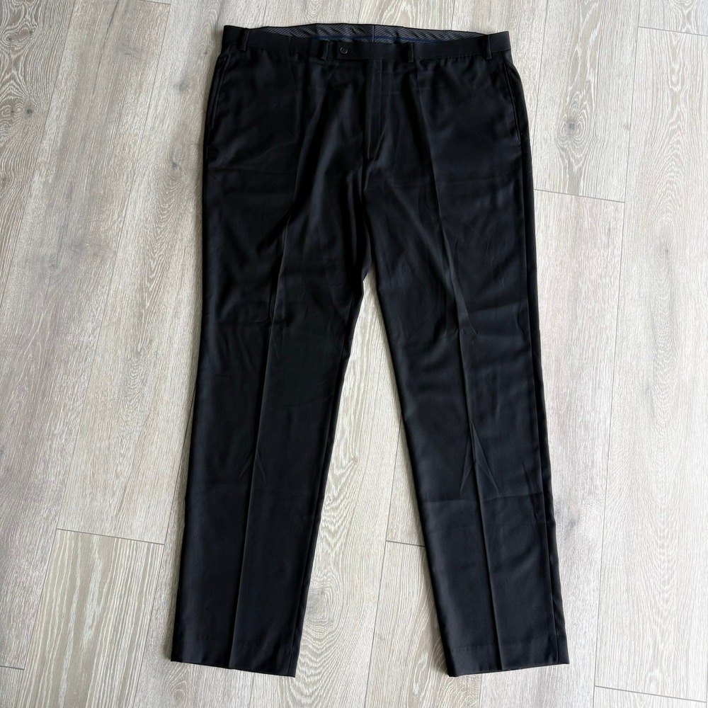 Lauren Ralph Lauren Mens Dress Pants Black 44W x 36L Flat Front Straight Leg